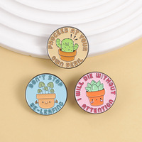 Broches personnalisées en émail souple, sans MOQ, vente en gros, badges mignons en forme de plantes en pot et de cactus pour vêtements, sacs et accessoires