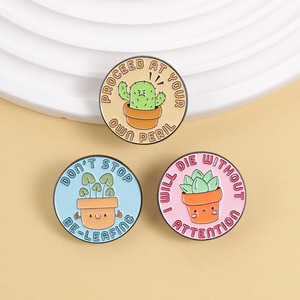 Pins de Esmalte Suave Personalizados, Sin Pedido Mínimo, Venta al Por Mayor, Lindos Pins de Cactus en Maceta para Ropa, Bolsos y Accesorios - Product Image 6