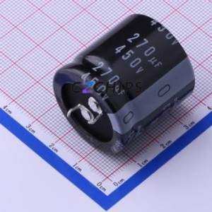 ตัวเก็บประจุแบบอิเล็กโทรไลต์อะลูมิเนียมแบบ Snap-in รุ่น LGG2W271MELB30 ชนิด Through-hole (THT) ขนาด D30xL30 มม. 270uF 20% 450V ขา 10 มม. - Product Image 1