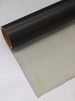 Schwarzer flammhemmender leitfähiger Heißschmelzstoff aus Cu-Ni-beschichtetem Polyester für EMI-Abschirmung, ESD-Erdung und Spaltfüllung.