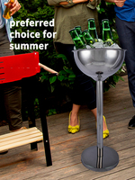 Seau à glace de luxe en acier inoxydable avec support, grand format, personnalisable avec logo, pour bière, vin et bouteilles, couleur or rose, idéal pour les fêtes