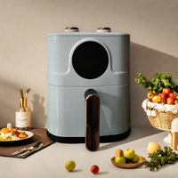 Friteuse à air numérique en acier inoxydable 4,1-5L 1200W avec contrôle numérique, protection contre la surchauffe, design froid au toucher, pour camping-car et usage domestique