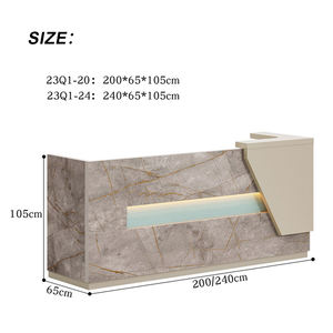 Balcão de Recepção Personalizado Moderno em Madeira para Salão, Academia, Loja, Hotel e Spa à Venda por Atacado - Product Image 4