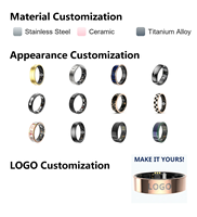 Bague connectée ECG étanche 5ATM avec suivi de la fréquence cardiaque, de l'oxygène sanguin et du sommeil, contrôle via application Android, pour le marché international