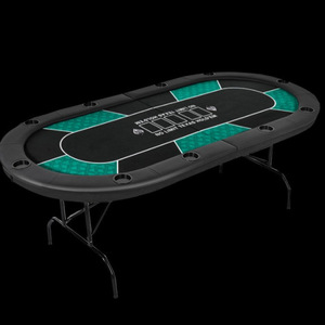 Mantel ovalado plegable de tela de esponja para mesa de Mahjong, Ajedrez, Texas Poker, con soporte de madera y hierro, para fichas de juego. - Product Image 6