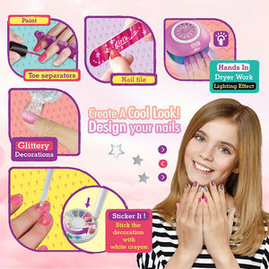 Kit de jeu DIY pour enfants : Ensemble de maquillage et de nail art, Studio de manucure pour jeu d'imitation et maison de beauté - Vernis à ongles pour enfants d'âge préscolaire - Product Image 2