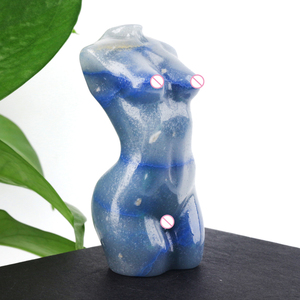 Natural Healing Gemstone Rose Quartz Polished Crystal Nude Woman Body Torso Statue - Product Image 2