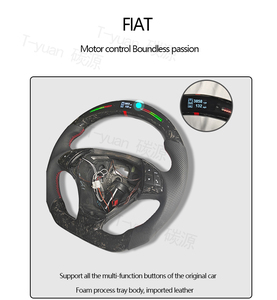 <span class=keywords><strong>Volante</strong></span> Personalizado de Fibra de Carbono con LED Estilo de Carreras para <span class=keywords><strong>Fiat</strong></span> Ducato y <span class=keywords><strong>Fiat</strong></span> 500 Hecho de Cuero de Alta Calidad - Product Image 3