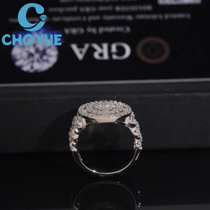 Custom Lab Diamond Cluster <b>Ring</b> Iced Out Solid Sterling <b>Silver</b> 925 Gold Plated <b>Cross</b> Lad Grown Diamond <b>Ring</b> Hip Hop Jewelry - Product Image 6