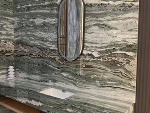 Marbre vert Victoria naturel <span class=keywords><strong>de</strong></span> luxe moderne, escaliers sur mesure, plans <span class=keywords><strong>de</strong></span> travail pour salle à manger et salle <span class=keywords><strong>de</strong></span> bain, murs en cascade, jade vert nuageux - Product Image 5