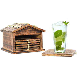 Posavasos de <span class=keywords><strong>cabaña</strong></span> impermeables de resina hechos a mano antiguos, juego de 6 - Product Image 1