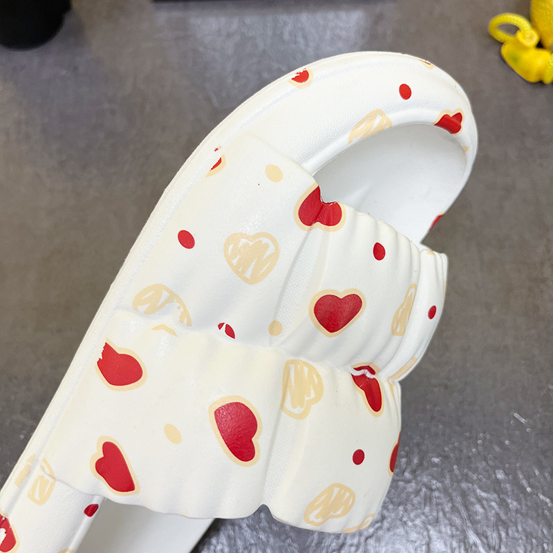 Love Print Summer EVA Slippers Women Thick Sole Home Slides Slippers Outdoor Shoes