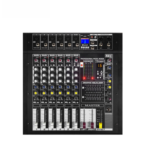 Console de mixage amplifiée professionnelle PMX6 6 <span class=keywords><strong>canaux</strong></span> 450W avec 16 DSP, égaliseur 7 bandes, Bluetooth, carte son USB pour scène et église - Product Image 1