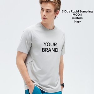 T-shirt d'été 100% polyester, logo personnalisé, haute qualité, col rond, coupe classique, t-shirts pour hommes - Product Image 1