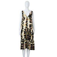 Robe longue à fleurs respirantes en viscose imprimée de style ethnique de style modeste pour un usage quotidien ou un style de vacances à la mode pour l'Aïd