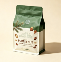 Sachets de café à fond carré avec logo personnalisé imprimé, pochette verticale avec valve et fermeture éclair, en feuille de kraft, marque privée, vente en gros