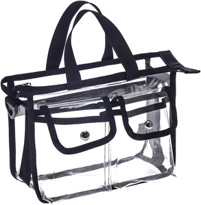 Sac de maquillage transparent en PVC moyen pour artiste maquilleur, sac de rangement cosmétique transparent, trousse de maquillage de voyage, organiseur de maquillage, sac <span class=keywords><strong>MUA</strong></span>, sac de stade - Product Image 3