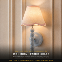 Applique Murale LED Moderne pour Hôtel, Chambre d'Hôtes, avec Abat-jour en Fer et Tissu – Prix Compétitif Direct Usine OEM ODM