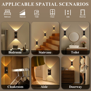 Morden โคมไฟแม่เหล็กติดผนังแบบนอร์ดิก, โคมไฟติดผนังชาร์จไฟได้มีเซ็นเซอร์ตรวจจับการเคลื่อนไหวแบบนอร์ดิกแบบไร้สายมีช่องเสียบ USB ตกแต่งบ้านอัจฉริยะข้างเตียงในร่มไฟกลางคืน - Product Image 6
