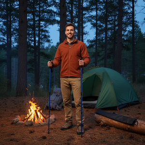 Bâton <span class=keywords><strong>de</strong></span> randonnée télescopique en alliage d'aluminium ultra-léger à 3 sections, bâton <span class=keywords><strong>de</strong></span> <span class=keywords><strong>ski</strong></span> avec embout en tungstène, verrouillage rapide, portable pour la randonnée et la marche - Product Image 6