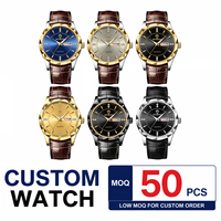 Jam Tangan Quartz BINBOND B5552 5552 Custom Lovers Tali Kulit Baja Kalender Lengkap Bercahaya Tahan Air Bisnis Mewah