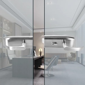 Serrure de porte vitrée Kaishengxi, poignée en acier inoxydable pour cloison de bureau, porte simple ou double - Product Image 2