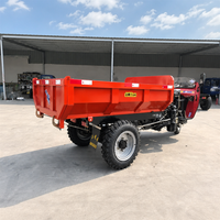Camion à benne basculante diesel à 3 roues, 3000 kg, tricycle minier, benne basculante à haute garde au sol pour le transport de marchandises hors route et sur routes rurales difficiles