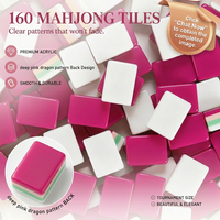 Mahjong américain de luxe en acrylique avec dos en diamant émeraude, 160 tuiles blanches vierges anti-décoloration, pliables, taille tournoi, pour club et maison