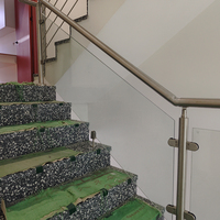 Système de main courante d'escalier en métal pour intérieur, balustrade en verre, fabrication chinoise