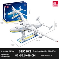 Bijiaxing 57014 An-225 Grand avion de transport en plastique, blocs de construction, jouet d'assemblage d'avion à grande échelle pour les enfants de 7 à 14 ans