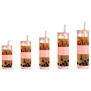 Hot Sell 20oz Tasse à thé Smoothie Cup Bubble Wine Glass Tumbler avec paille et couvercle en bambou - Product Image 3