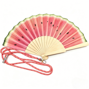 Ventaglio Pieghevole in Legno Personalizzato BSBH, 23cm, Stile Africano, con Stampa Decorativa e Cordino da Trasporto - Product Image 2