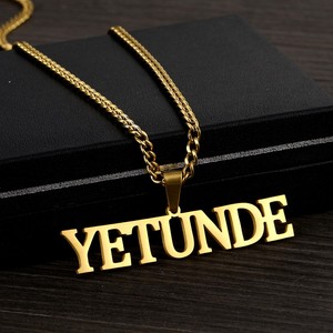 Collar con Nombre Personalizado, <span class=keywords><strong>Joyería</strong></span> de Acero Inoxidable Chapada en Oro con Placa de Nombre <span class=keywords><strong>para</strong></span> Hombres y Mujeres, Collares con Cadena Cubana - Product Image 6