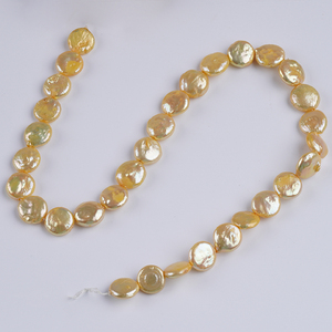 เม็ดไข่มุกน้ำจืดสีทองขนาด10-11มม. ลูกปัดหลวมสำหรับทำเครื่องประดับแบบทำมือ - Product Image 5