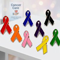 Services de personnalisation : Badges émaillés pour femme, épingles bleu foncé pour la sensibilisation au cancer du sein et au cancer du côlon