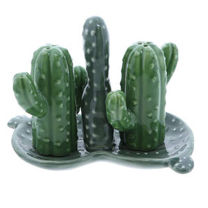 Sal & pimienta cerámica agitadores colectores decoración de la cocina con la bandeja de <span class=keywords><strong>Cactus</strong></span>-<span class=keywords><strong>Cactus</strong></span> - Product Image 1