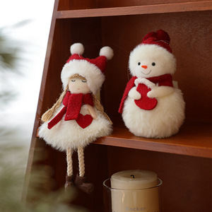 Hot-Selling Plush Christmas <b>Tree</b> Pendants Red White Snowman Ornaments for Desktop Decor for Christmas Decorations - Product Image 2