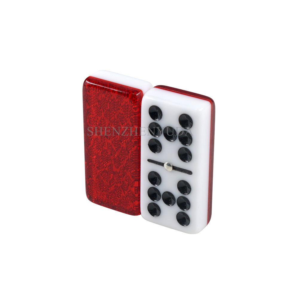 Red Double Layers Domino Electrique Professional Domino Set Arylic Double 9 Domino Set Custom for Indoor Educational Game · image 5