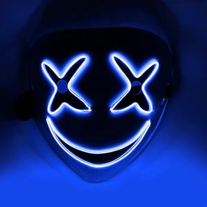 หน้ากากเรืองแสง LED สำหรับ100มาร์ชเมลโลฮาโลวีนดีเจเทศกาลดนตรีอุปกรณ์ประกอบสำหรับงานเลี้ยง - Product Image 4