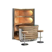 Casier à vin moderne en acier inoxydable de qualité supérieure, écologique, grande capacité, avec armoire de rangement en bois pour appartement haut de gamme et salon