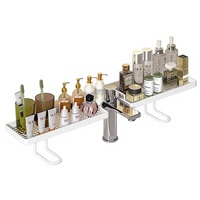Étagère verticale métallique à un niveau pour lavabo, support de rangement sans perçage, organisateur autoportant pour meuble de salle de bain