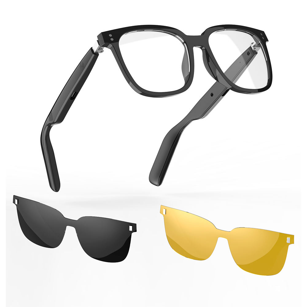 2026 SG19Pro Smart Wearable Headset BT Call Music Player UV Protection Men Outdoor SunglassesThree Lenses Smart Glasses
