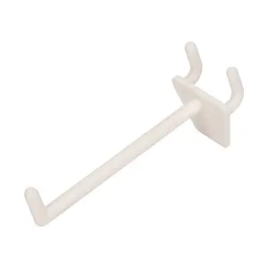 White Plastic Pegboard Hooks and White Plastic Slatwall Hooks - 6