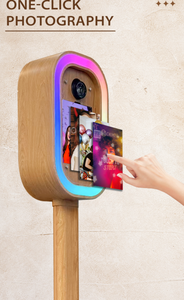 Cabine photo pour mariage, style campagnard, avec grain de bois, pour <span class=keywords><strong>iPad</strong></span>, selfie, Salsa, DSLR, coque avec flash et étui pour événements - Product Image 4