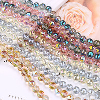 96 perles rondes facettées en verre cristal étincelant, perles en vrac pour la fabrication de bijoux DIY, fournitures pour bracelets