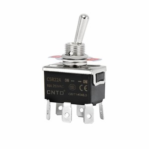 Interrupteur à bascule autobloquant à 6 broches et 2 positions CNTD Changde C522A C5R22A 15A, double plastique et métal pour équipement électrique - Product Image 3