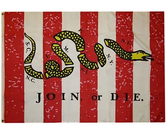 Sons de liberty não me pisca bandeira juntar ou morrer bandeira vermelha branca 3*5 pés de bandeira com 2 ranhuras de fundo branco