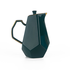 Service à café et thé à poignée dorée avec <span class=keywords><strong>théière</strong></span>, style éthiopien, de couleur <span class=keywords><strong>verte</strong></span>, 6 pièces - Product Image 2