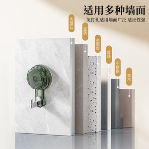 Suction Cup <b>Hook</b> Single <b>Hook</b> 1-3kg Load Transparent Gray Green Rotating <b>Adhesive</b> Bathroom Towel Rack - Product Image 4