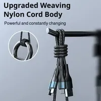 Kabel USB Type-C Micro USB 3-in-1 120W 6A Pengisian Cepat Transfer Data untuk iPhone 16/15 untuk Ponsel Komputer